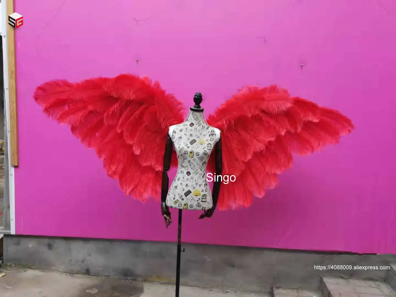 

Adults Sexy Photography Props Red Natural Ostrich feather Angel Wing Creative Wedding Bridesmaid Accessories
