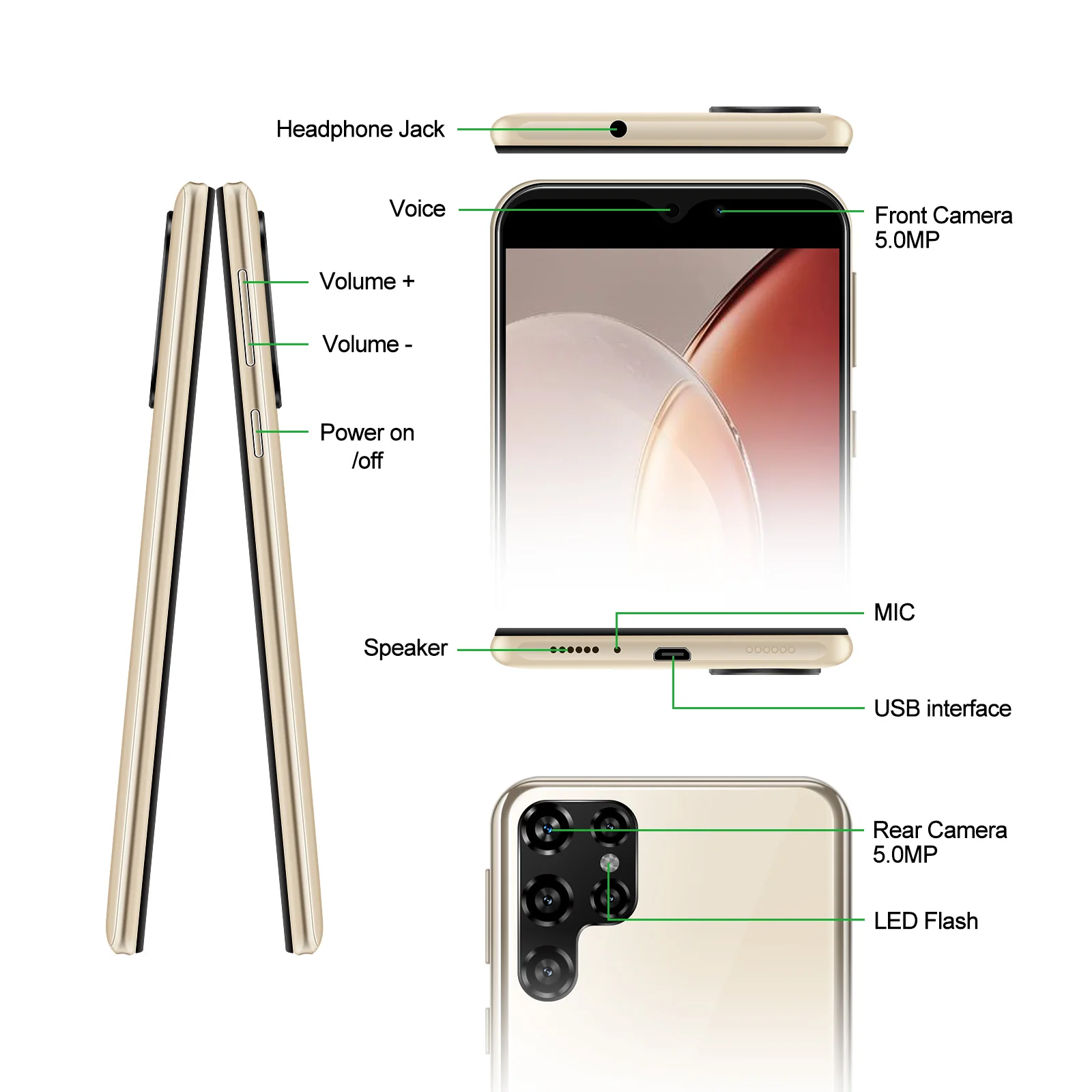 XGODY X60,6.0 inch,Smartphone Android,2+16GB ROM,Android,Dual SIM,3000mAh,Mobile phones,Quad Core,4G Cellphones,with Case Films 3