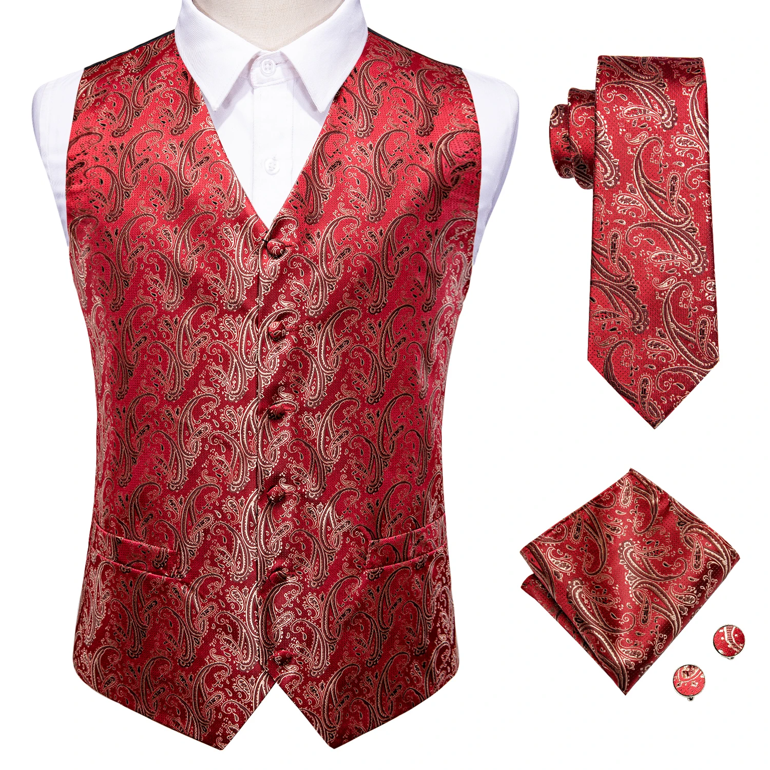 Рисунок 3 - Красный Коричневый мужской жилет