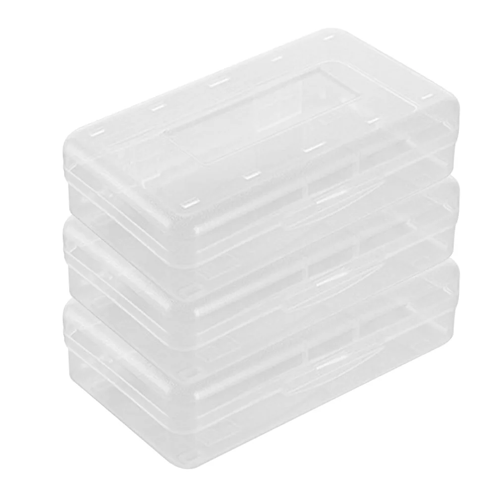 

3pcs Kids With Snap-tight Lid For School Desktop Multifunctional Portable Stackable Large Capacity Clear PP Pencil Box Simple