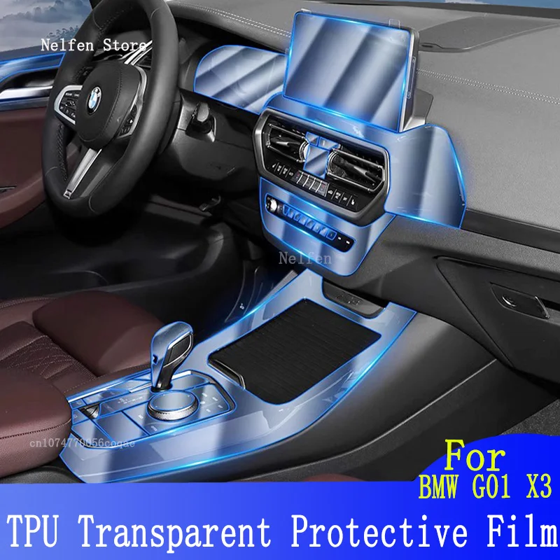 

TPU Car Interior Gear Dashboard Protective Film Transparent For BMW G01 X3(2022-2023)Anti-scratch Accessories