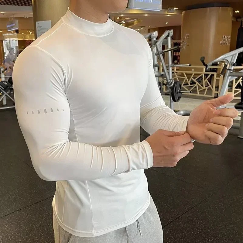 Running T-shirt Men Compression Shirt Quick Dry Training Wear Gym Workout Tops Muscle Tees
