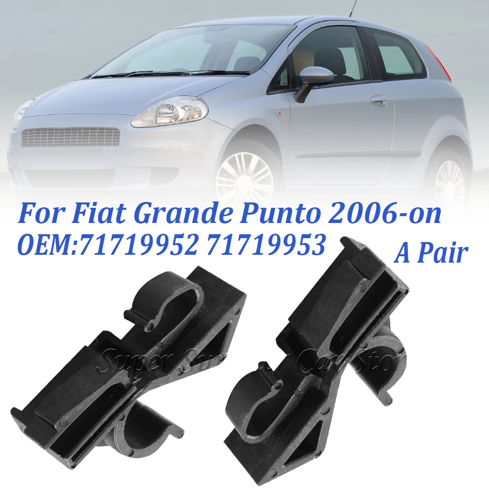 Newwyt Clip Fissaggio Ripiano Posteriore Per Fiat Grande Punto 2006+ – Paio Di Staffe In ABS Nero – Ricambio 71719952 71719953 - 3