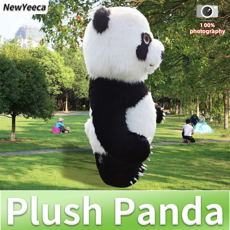 Inflatable 2M/2.6M/3M Big Panda Polar Bear Mascot Cosplay Costumes Party Advertising Plush Furry Cartoon Doll Clothing For Adult mascot costume