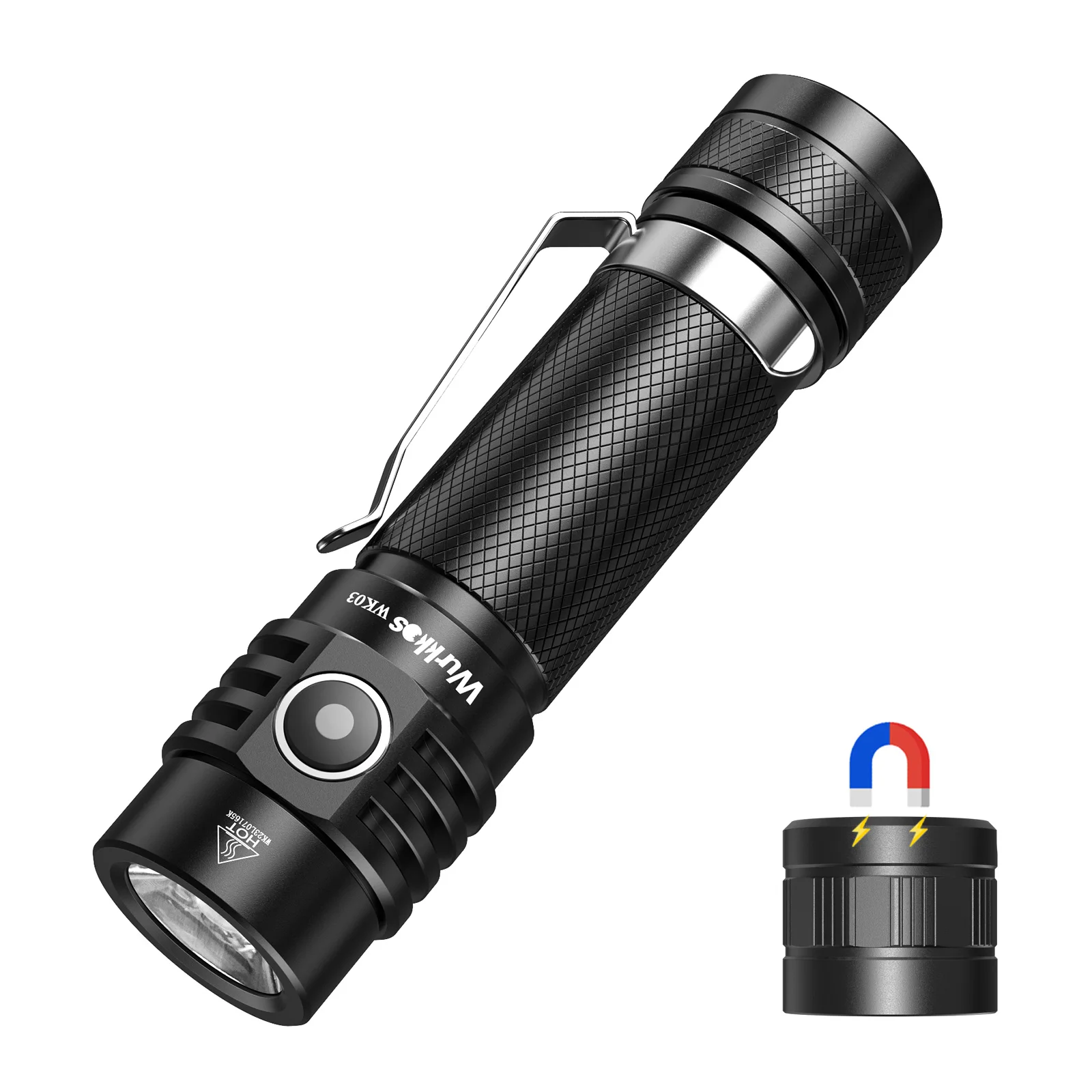 Wurkkos-LED懐中電灯wk03LED,18650トーチ,1800ルーメン,ライト,USB