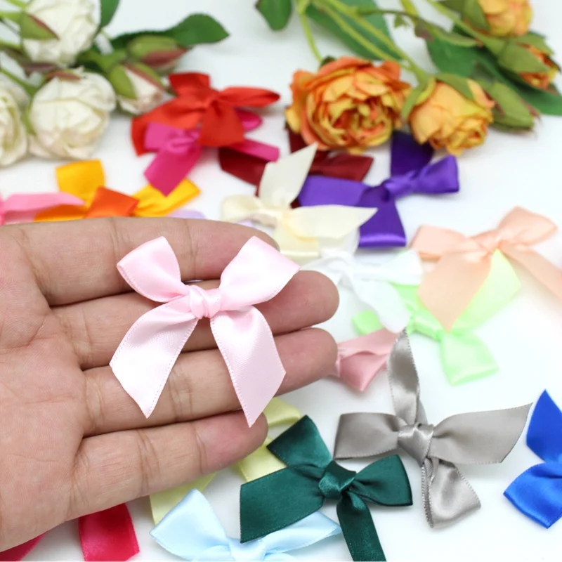 

50PCS/pack 5CM Ribbon Bows Polyester Satin Ribbon Bow for Crafts Handmade Decoration Handwork Party Supplies