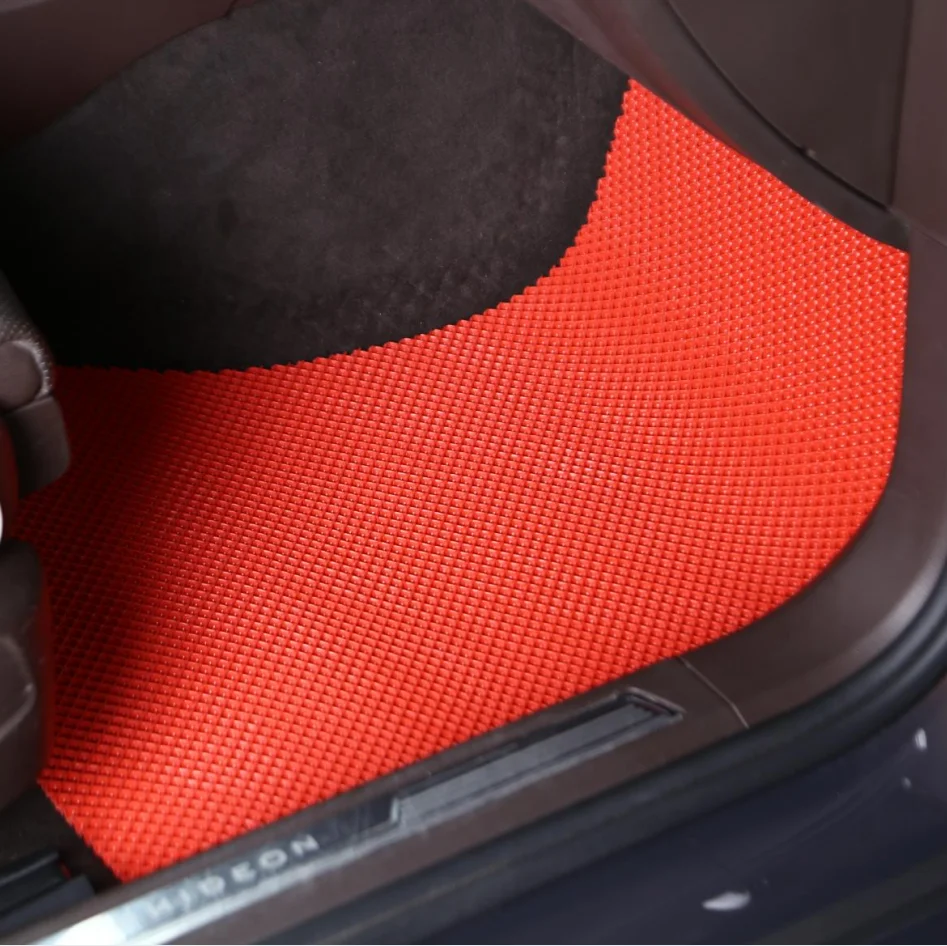 

Car Accessories 2021 Durable Wear-resistant Anti-slip Unique Pattern Red Rubber PVC Car Floor Mats