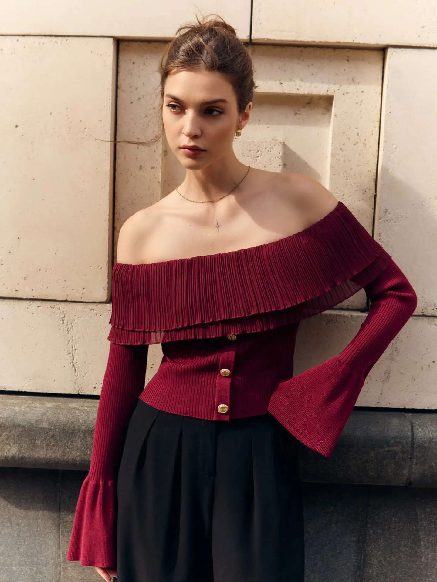 Knit Backless Sweater Pullover Female Patchwork Ribbed Off-Shoulder Slim Fashion Y2k Autumn Top Women's Knitwear Pullover