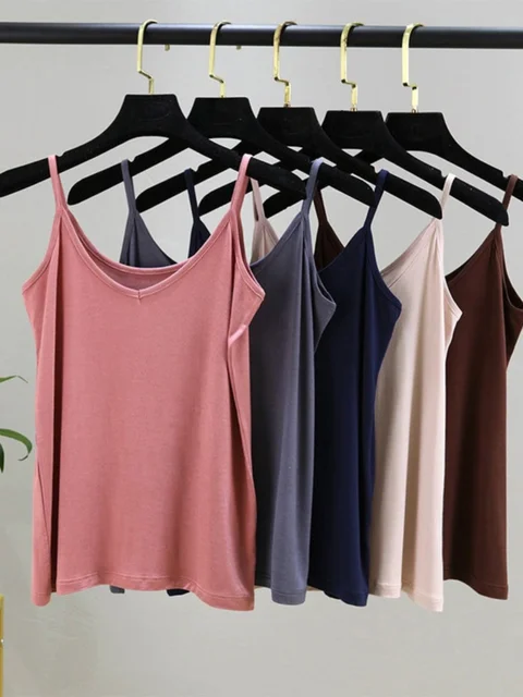 Slimming Effect Modal Svel V-Ne Tank Top Thin Inner Wear for Women Large Size Underwear Comfortable Breathable Base S...