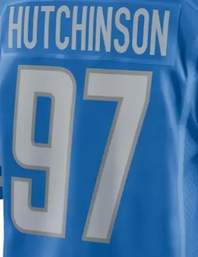 자수 디트로이트 미국 축구 저지 이름 번호 97 번, 에이단 허친슨 14 세인트 다크 브라운 87 라포르타 스포츠 셔츠, 핫 세일