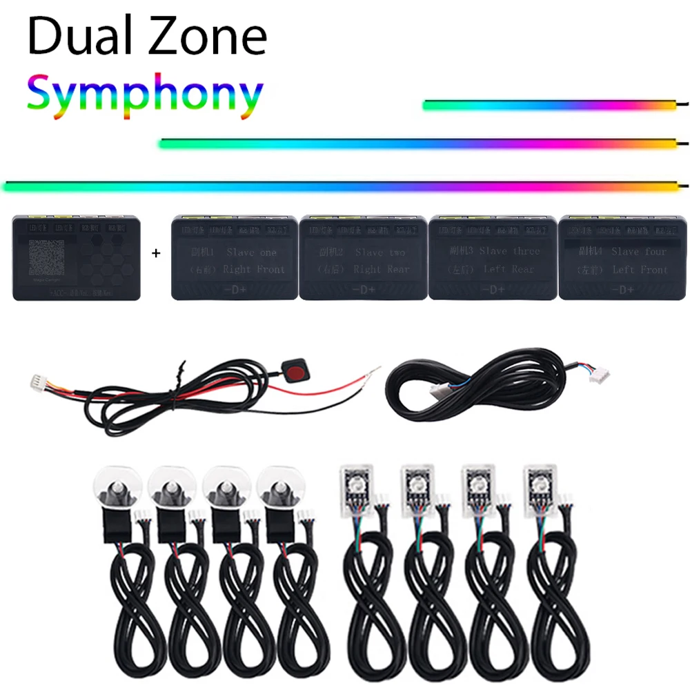 

Dual Zone Symphony Streamer LED Ambient Light Accessories Full Colors Light Strip 64 Colors Door Lights / Storage Lights
