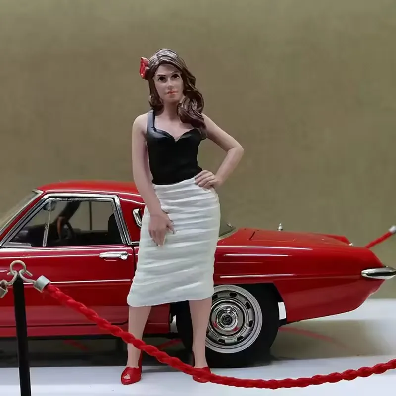 1/18 Scale Luxury Sports Car Saleman Action Figures DIY Beauty Model Photographer Scene Accessory Toys Collection Display Series