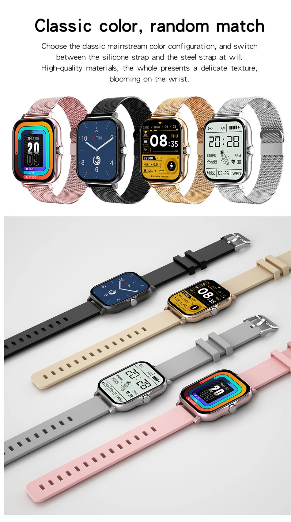 2022 New Smart Watch Men Full Touch Screen Sport Fitness Watch IP67 Waterproof Bluetooth call For Android ios smartwatch Men+Box