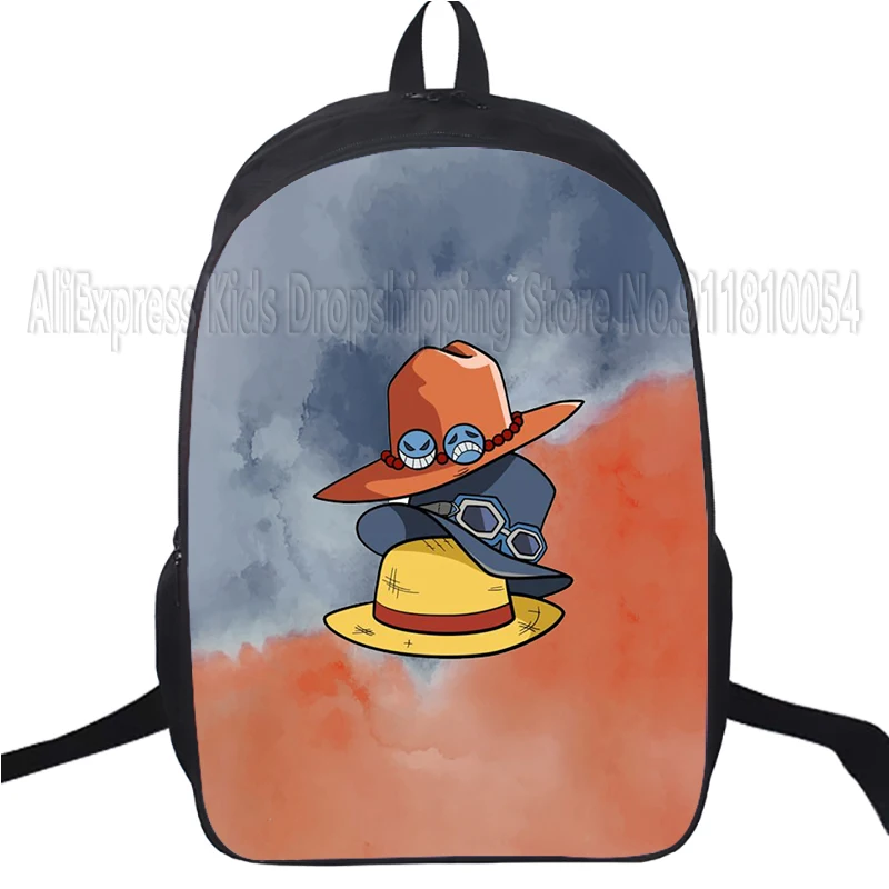 Anime One Piece Students Backpack Luffy Ace Law School Bag Children Boys Girls Shoulder Backpack Four Emperors Satchel 5