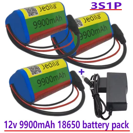 Nuova Batteria al Litio 12V 9900 mAh 3S1P/3S2P. Pacco Batteria al Litio 18650 Ricaricabile con Protezione. - immagine 2