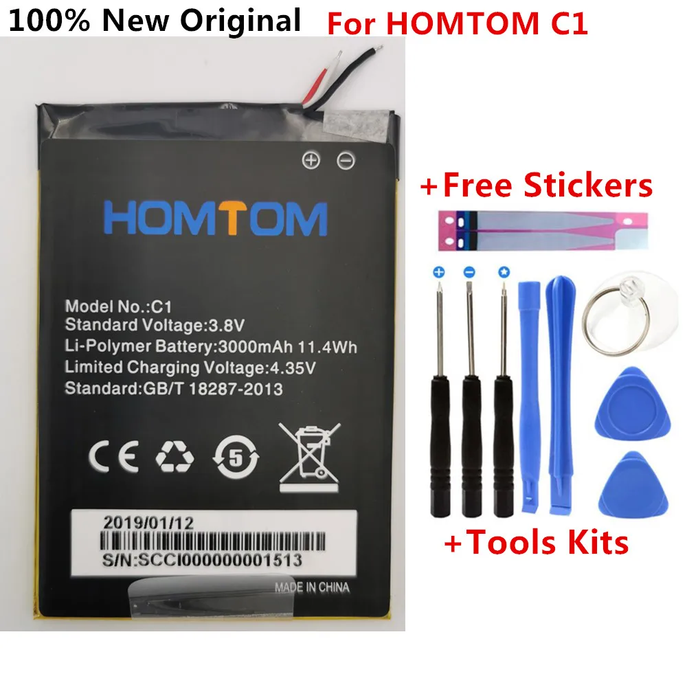 

100% New Original battery HOMTOM C1 3000mAh For Homtom C1 Bateria Batterie Cell Phone Batteries +Free Tools