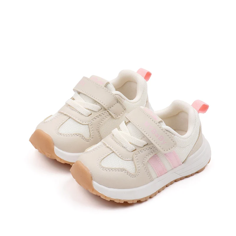 Baby Boys Girls Comfortable Sports Shoes Soft Sole Non-slip Solid Colour Toddler Shoes 3