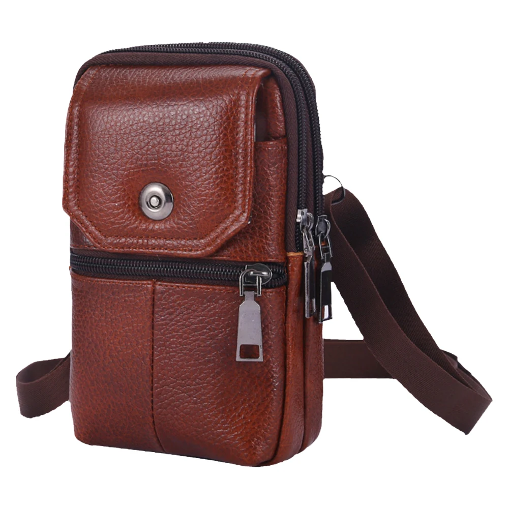 High Quality Men Genuine Leather Single Shoulder Bag Vintage Real Cowhide Chest Packs Belt Phone Pouch Bag For Men Crossbody
