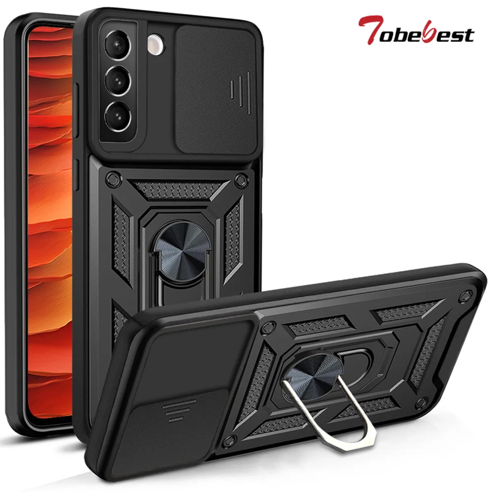 Ring Holder Full Body Protective Case For Samsung Galaxy S23 S22 S21 S20 Ultra Plus FE Heavy Duty Shockproof Silicone Hard Cover_voghion.com