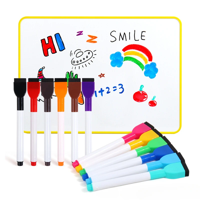8/12 Colors Magnetic Dry Erase Markers Whiteboard Marker Pen with Whiteboard eraser Office School Stationery Colored Pens