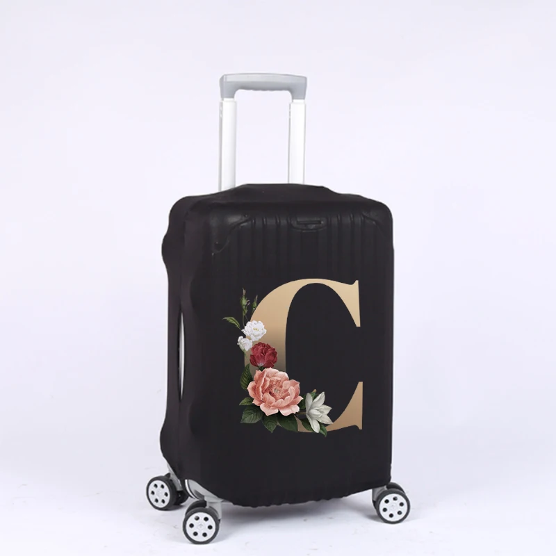 Golden Flower & Letter W Pattern Luggage Protective Cover, Dustproof And  Scratchproof, Suitcase Protective Cover For 18-32 Inch, Accessories