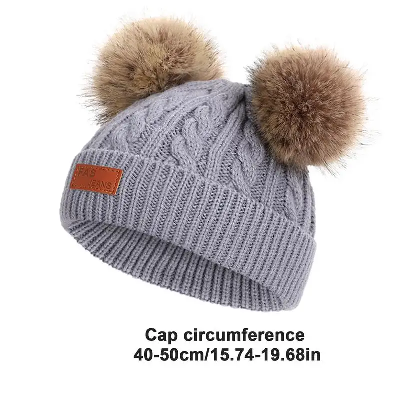 Toddler Girl Hat Pompom Toddler Beanies Knit Winter Hat Caps Comfortable Warm Stretchy Kids Beanie Hats For Boys Girls