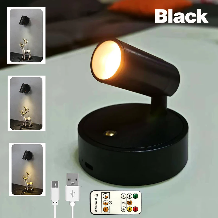 3 color temperature LED timed remote control night cross-border remote control charging household ornament lighting circular rot
