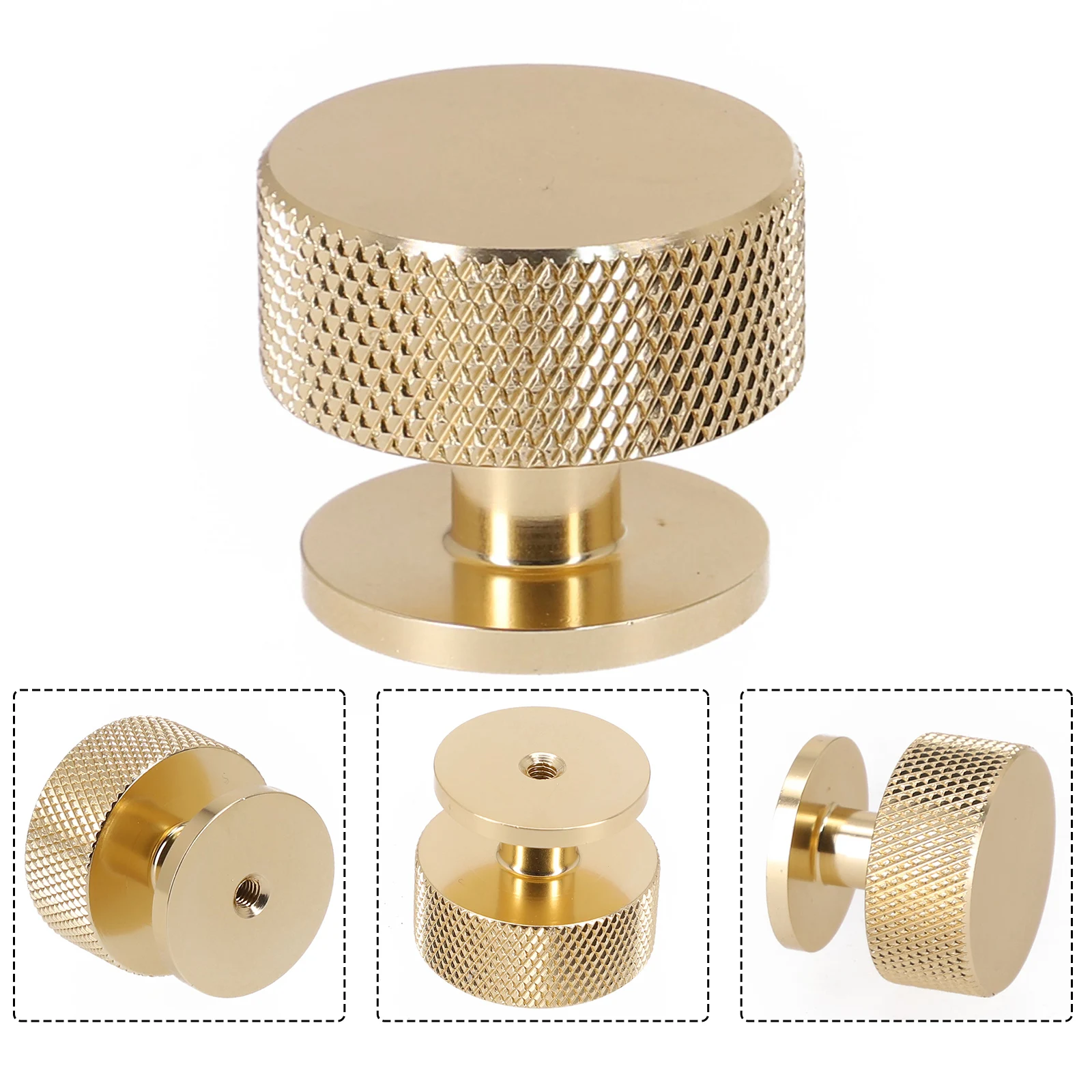 Description Picture 2 of itemKnurled Cabinet Knob Modern Simple Round Single Hole Handle Aluminum Alloy Cabinet Handle For Household Hardware