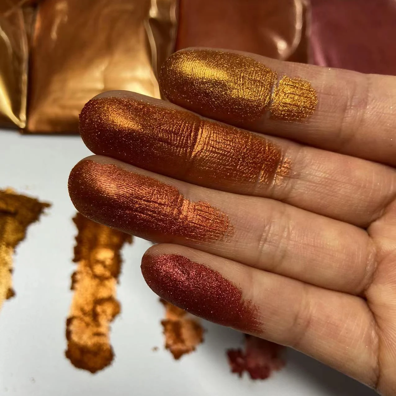 Metallic Golden Red Extra Fine Color Loose Highlight Powder Highlighter Diamond Nail Art Resin DIY Cosmetic Grade