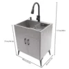 Stainless steel Kitchen sink Laundry Sink W/ Cabinet and Faucet alloy Cabinet for Laundry Utility Room Laundry Tub 4