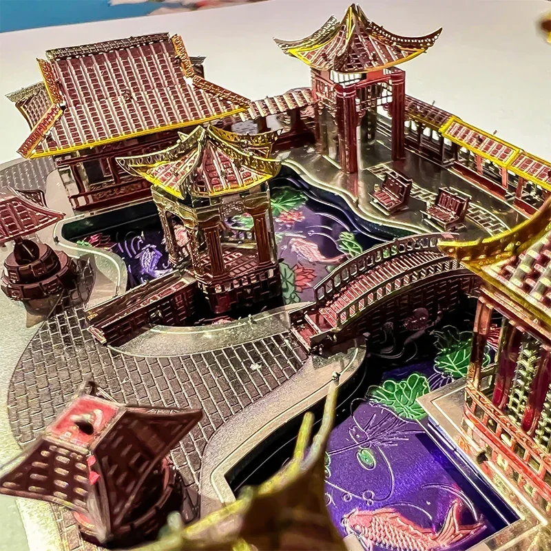 Exquisite Suzhou Garden 3D Metal Puzzle Kit - DIY Laser-Cut Jigsaw Toy