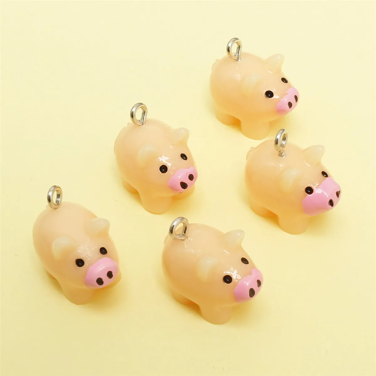

10Pcs Animal Jewelry Making Resin Pig Jewelry Pendant Necklace Earring Gift