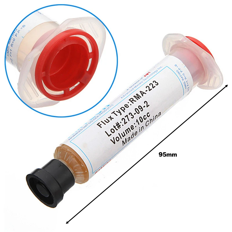 10cc saldatura pasta per saldatura Flux Grease con 10 pezzi ago RMA223 RMA-223 per chip LED BGA SMD PGA PCB strumento di riparazione fai da te