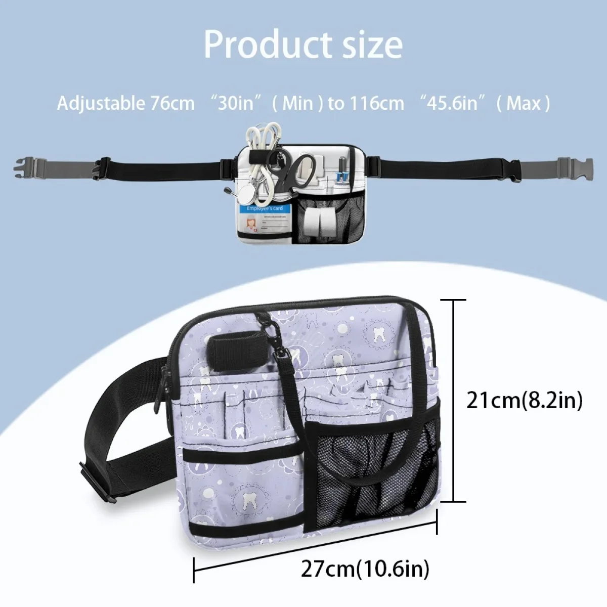 Fashion Dentist Portable Adjustable Waist Bag Multi-Pockets Medical Tools Organizer Fanny Pack for Stethoscopes Bandage Scissor