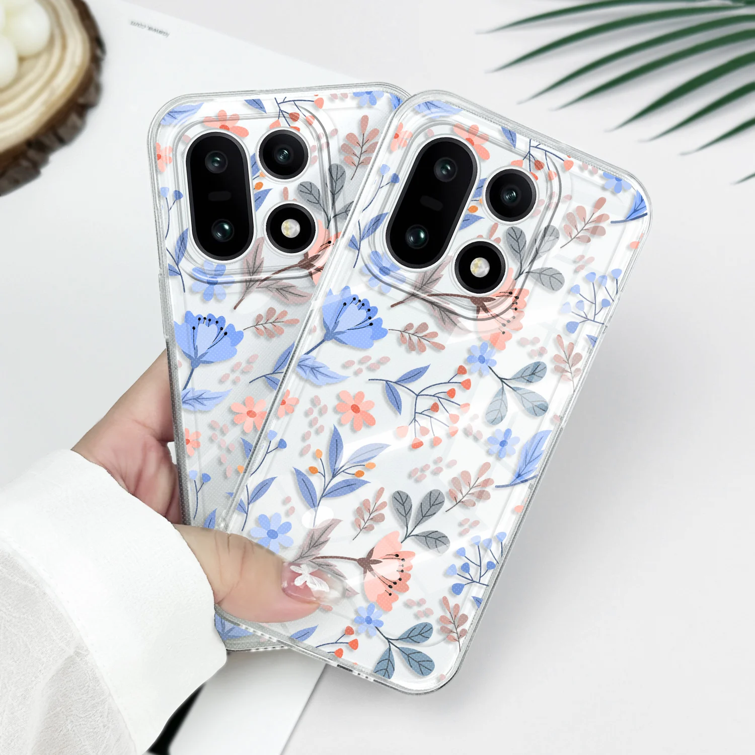 Orchid Leaves Transparent Soft TPU Phone Case