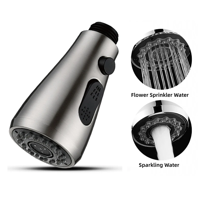 Description Picture 3 of item2 Modes Sink Nozzle G12 Plating Nozzle pull out Faucet Aerator Kitchen Basin Water saving Faucet Filter Replaceable Mixer Spraye