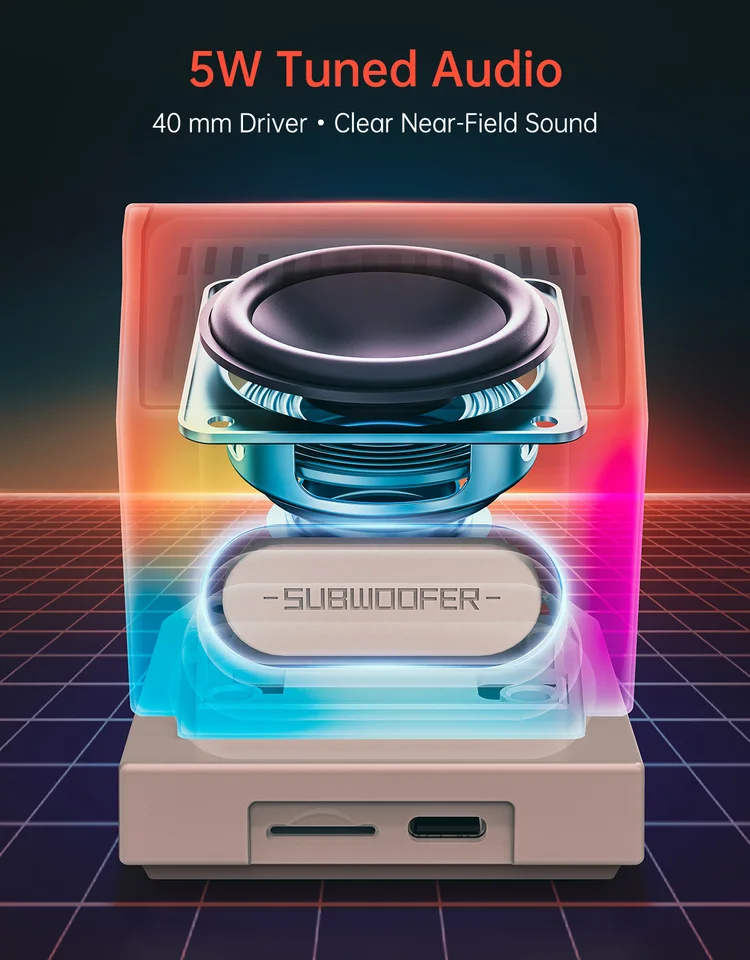 Divoom MiniToo レトロ Bluetooth スピーカー ポータブル ピクセル