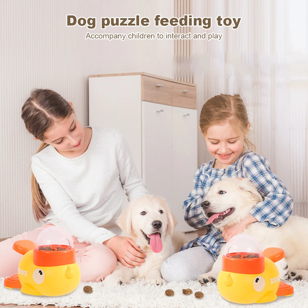 Dog Puzzle Feeder Interactive Pet Food Treat Dispenser Cartoon Duck Press Pet Snack Feeder Automatic Feeder Toy for Dog Training 5