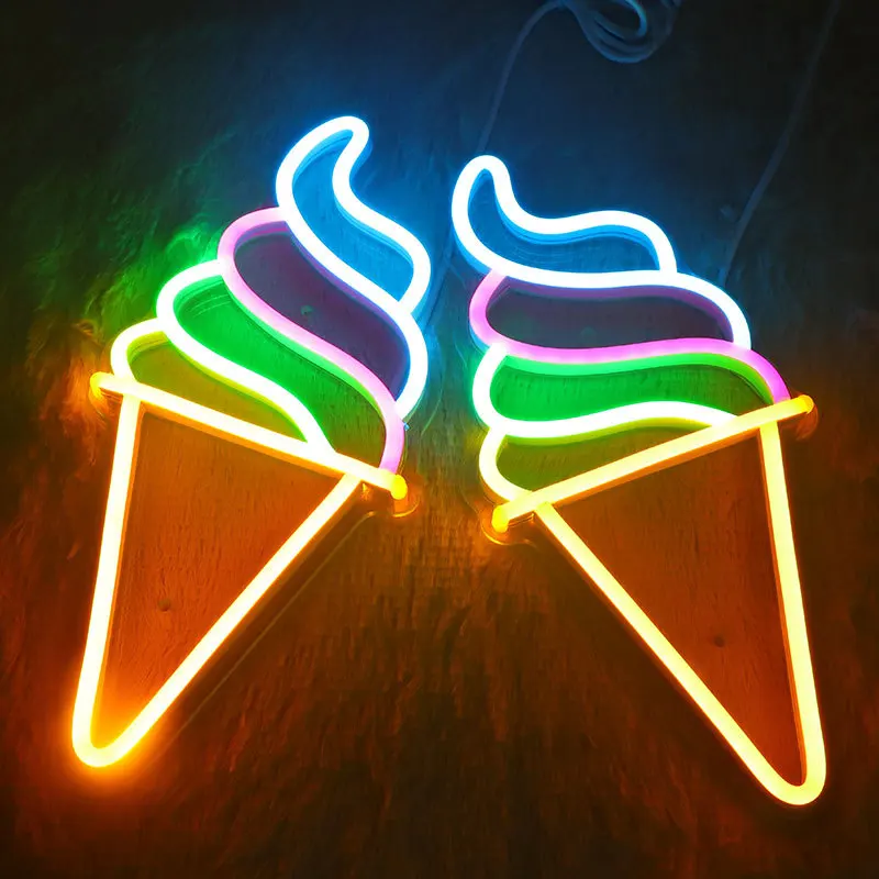 

New Fashion Led Neon Ice Cream Beer Cloud Butterfly Lights Festival Valentine's Day Table Light Christmas Modeling Lights Decor