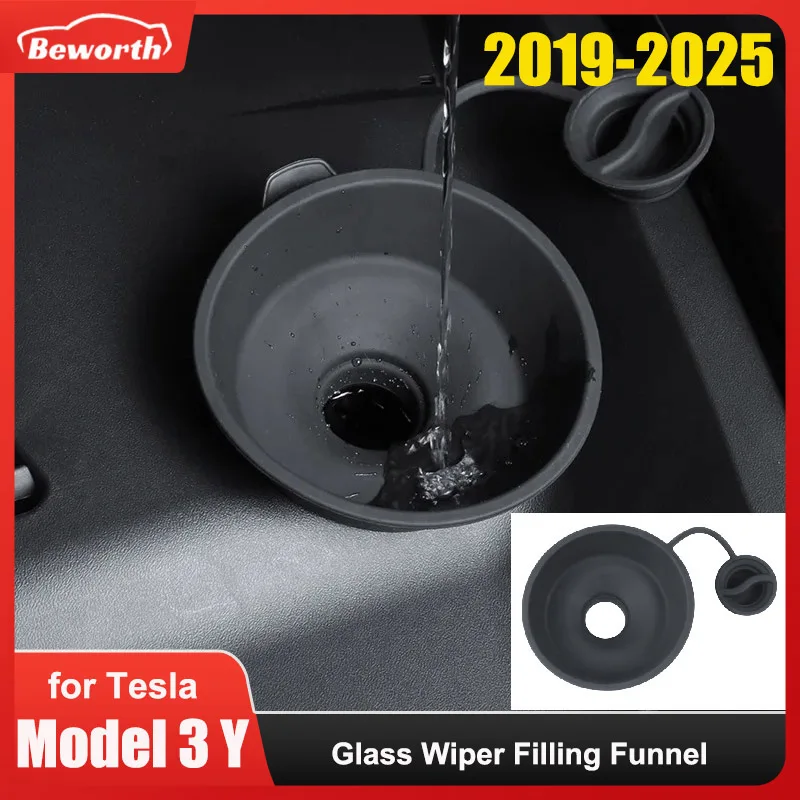 Glass Wiper Filling Funnel Filler Enlarged Leakproof Windshield Accessories For Tesla Model Y Juniper 2025 Mode 3 Highland filling funnel