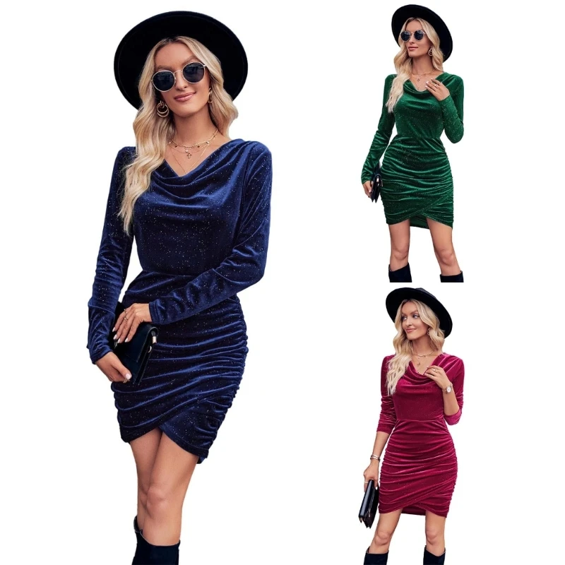 

Sexy Dress Womens Elegant Long Sleeve Evening Party Bodycon Mini Dresses