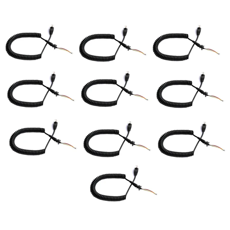 

10PCS Replacement HMN3596A PTT Mic Microphone Cable for KENWOOD TM-231 241 Motorola GM300 GM338 GM3188 ICOM HM-118N Series Radio