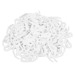 100pcs/Set Curtain Hanging Hooks Ring Window Curtain Hanger Hooks White Plastic Curtain Hook For Car Home Office Curtain