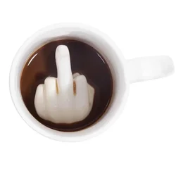 Ceramic Middle Finger Mug - Humorous Office & Home Decor Gift - 201 - 300ml (As picture)