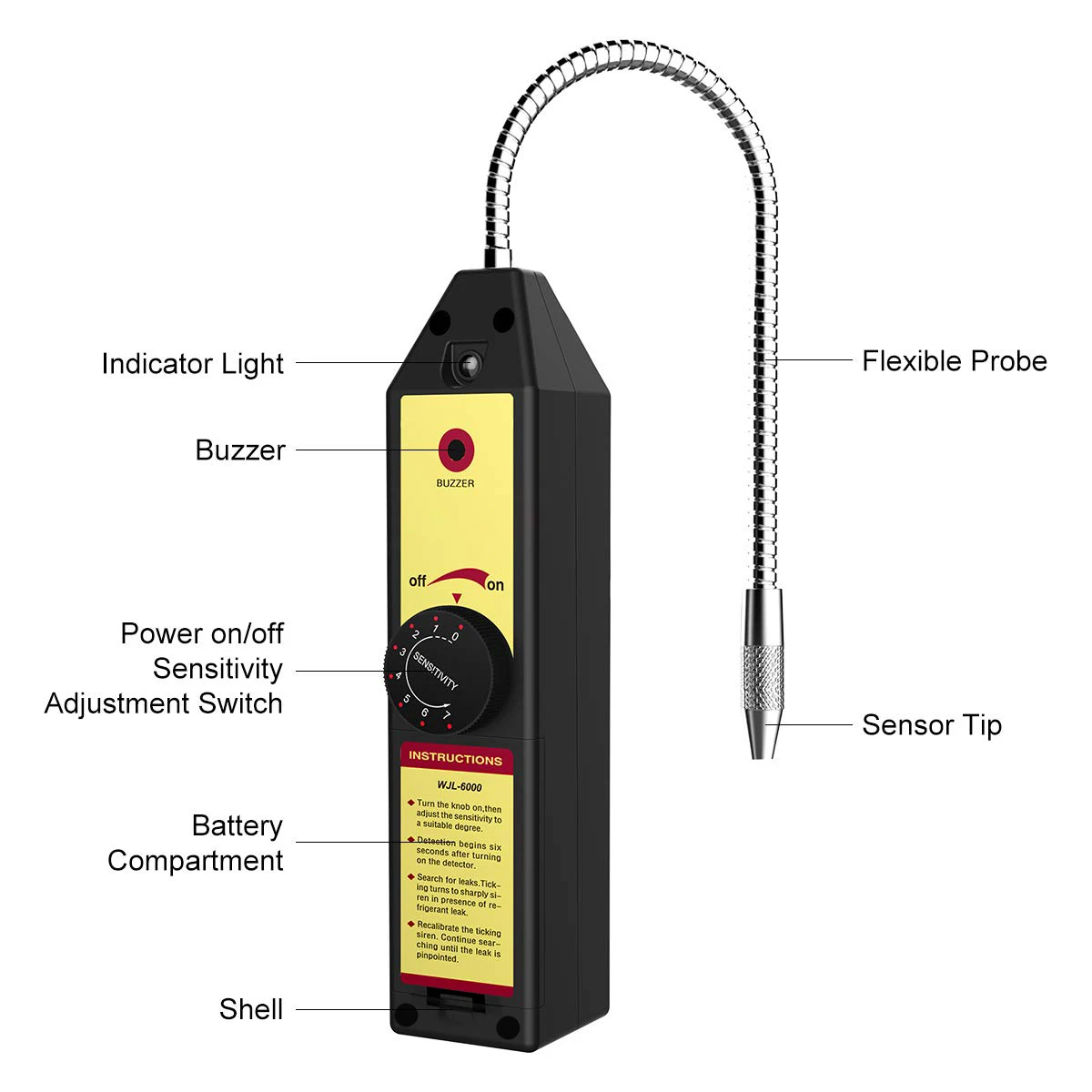 Gas Leak Detector CFC HFC Halogen Air Conditioning Refrigerant Freon R410a R22a R134a Gas Meter Automatic Refrigeration gas detector