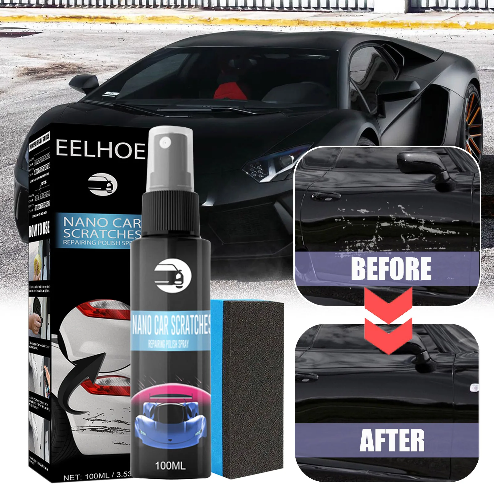 30/50/100ml Car Scratch Repairing Polish Spray Nano Car Scratch Removal Spray Repair Nano Scratches Ceramic Coating
