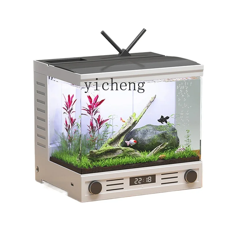 

Xc Smart Small Fish Tank Living Room Small Desktop Landscape Cylinder Creative Home Mini Fish Globe Package