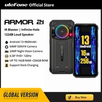 Rugged Phone  Ulefone Armor 21 16GB RAM 256GB ROM Smartphone Android 13 G99 moblie phone 64MP 9600mAh Global 1