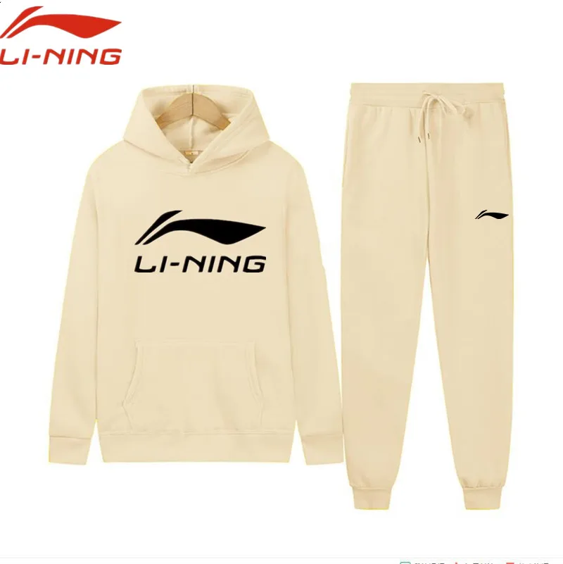 

Li-Ning Spring and Autumn Men's Sportswear 2-piece Jacket Casual Sports Pants Brand Clothing Women's Jogging Sportswear Set