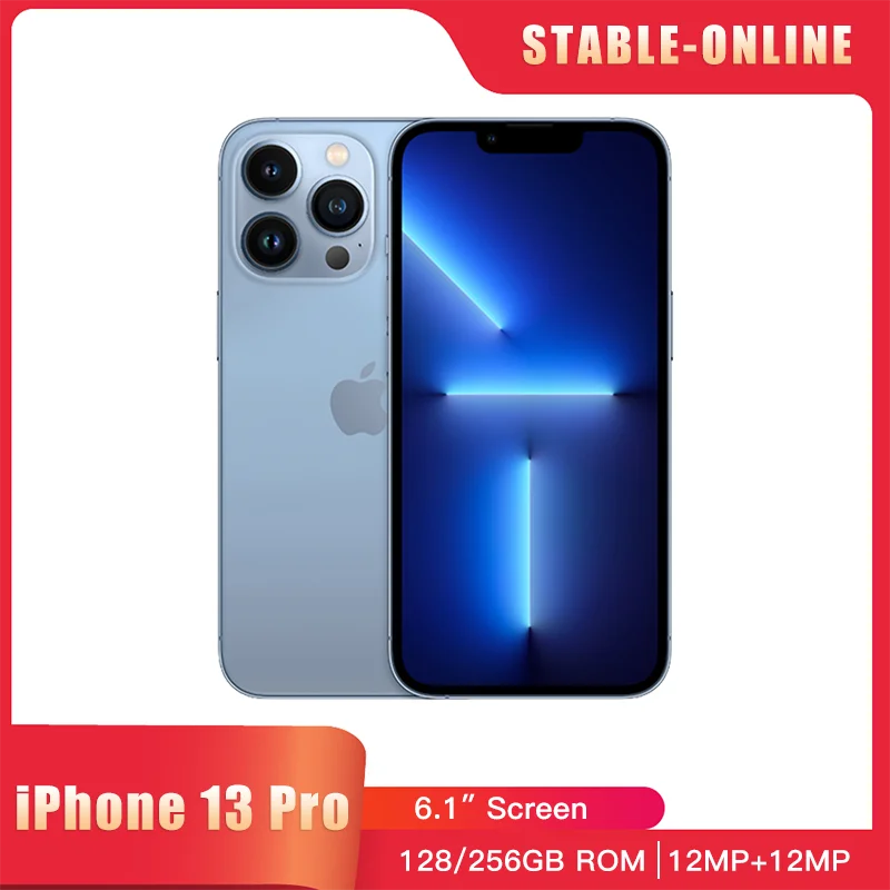 

95% New original Apple iPhone 13 Pro 5G Mobile Phone eSIM 6.1'' Face ID 6GB RAM 128GB/256GB ROM NFC Hexa Core CellPhone